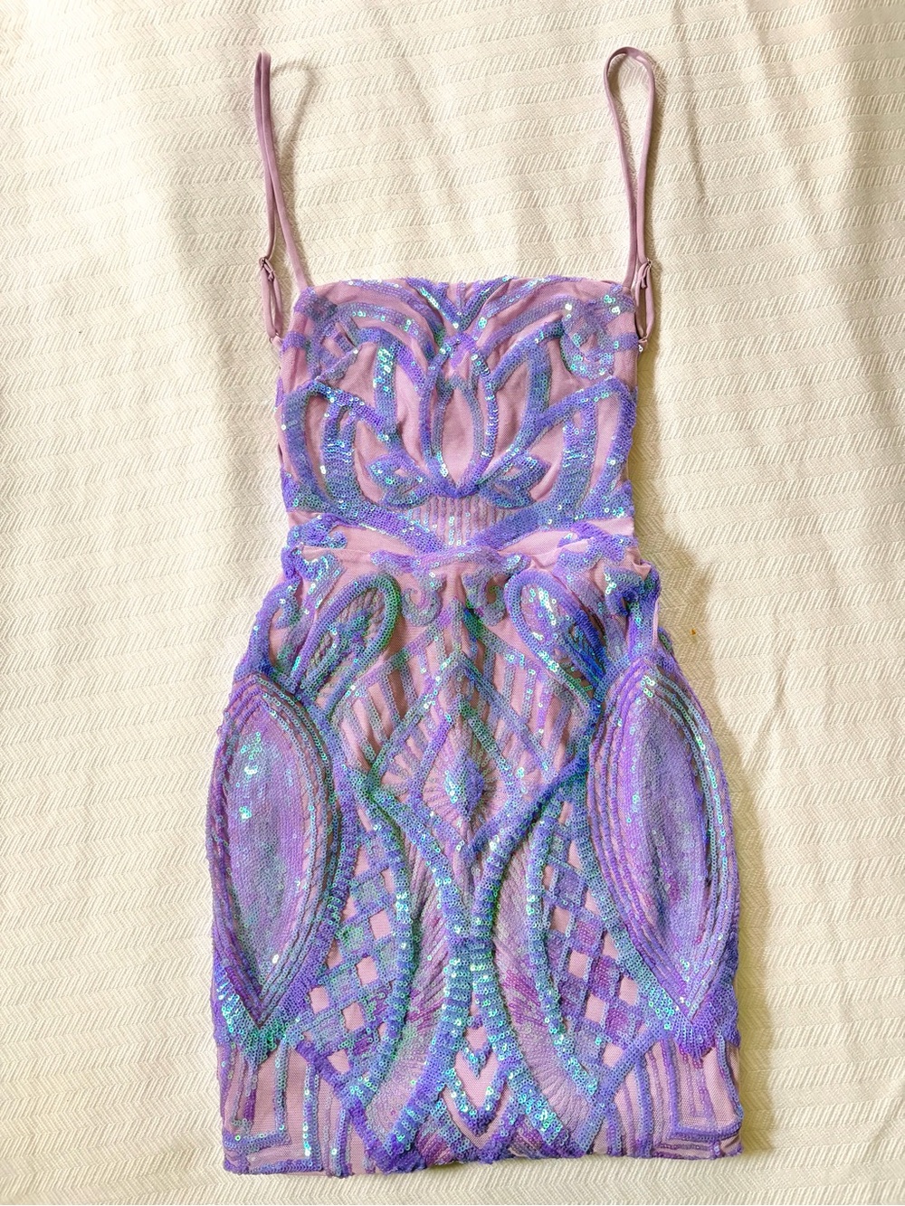 Lucy in the Sky Lavender and Pink Sequin Mini Dress